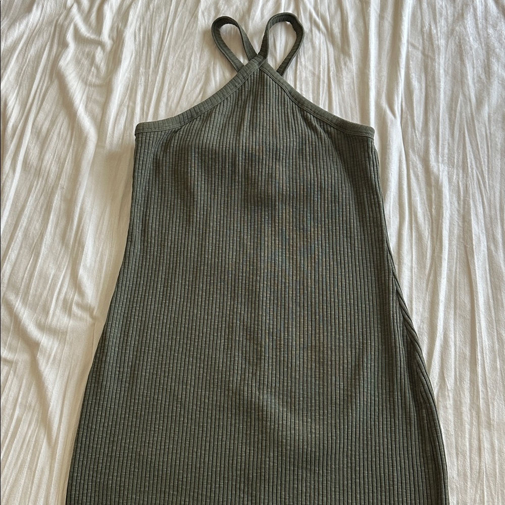 Old Navy forest Green Ribbed maxi Dress
